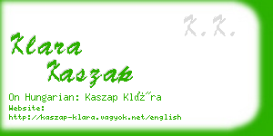 klara kaszap business card